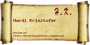 Hardi Krisztofer névjegykártya